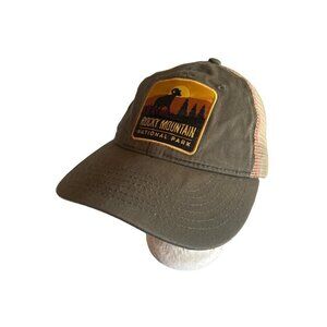Rocky Mountain National Park KhakiGreen Mesh Back Adjustable Hat Cap Big Horn Sh